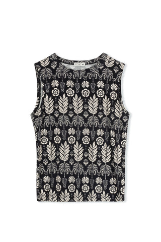 POINT PRINTED CREW NECK TANK