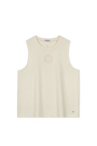 POINT EMBROIDERED COTTON TANK