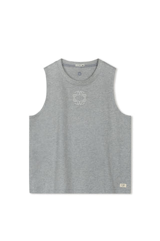 POINT EMBROIDERED COTTON TANK