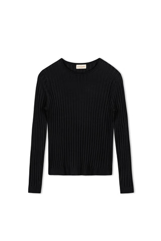Cinnamon Ribbed Crewneck Sweater