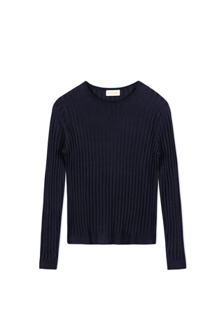 Cinnamon Ribbed Crewneck Sweater