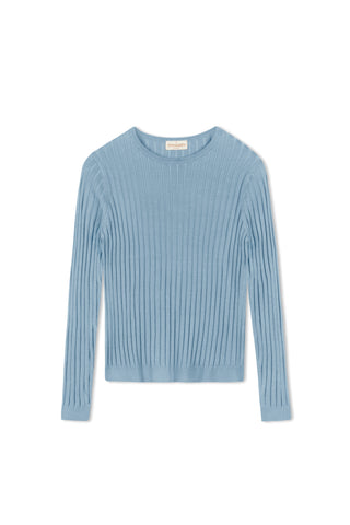 Cinnamon Ribbed Crewneck Sweater