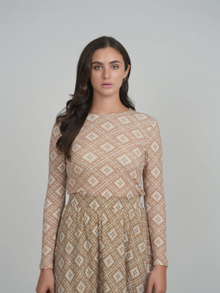 POINT PRINTED JERSEY CREW