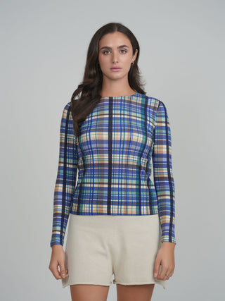 POINT PRINTED JERSEY CREW