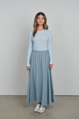 POINT LINEN PANEL SKIRT