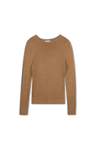 Cinnamon Bubble Knit Classic Crew