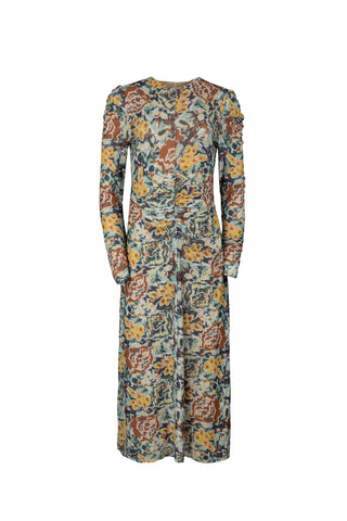 Ofd Ruched Aline Printed Dress