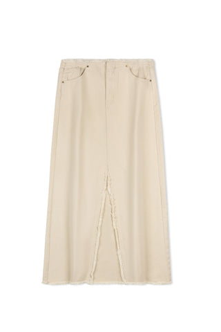 Hd Raw Edge Detail Maxi Skirt