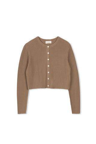 Cinnamon Crewneck Cropped Cardi