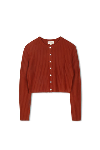 Cinnamon Crewneck Cropped Cardi