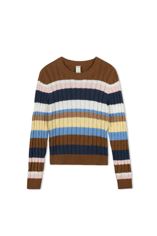 KM cable striped sweater