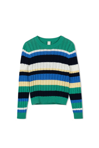 KM cable striped sweater