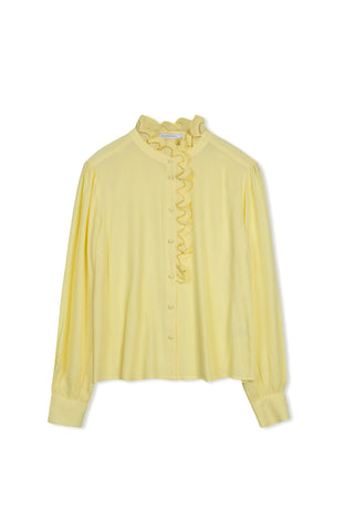 Ceremony Ruffle Button Down Blouse