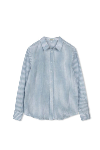 POINT STRIPE LINEN BLOUSE