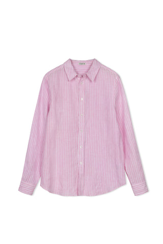 POINT STRIPE LINEN BLOUSE