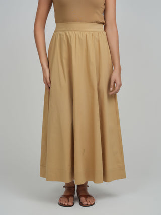 POINT POPLIN MAXI SKIRT