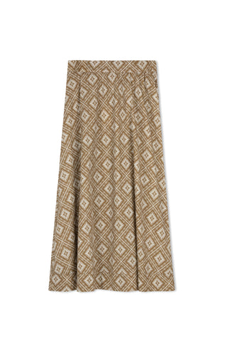POINT PRINTED POPLIN MAXI SKIRT