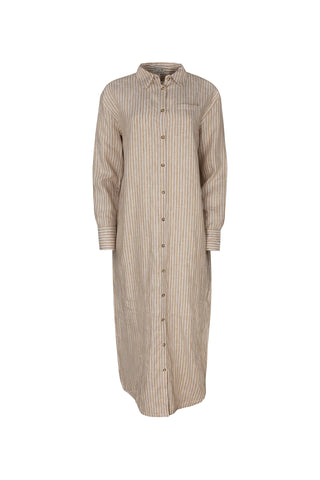 POINT STRIPE LINEN DRESS