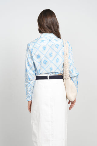 POINT PRINTED POPLIN BLOUSE