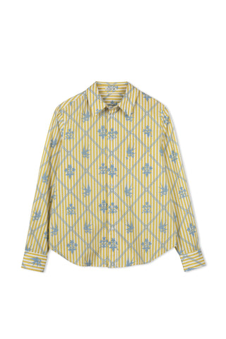 POINT PRINTED POPLIN BLOUSE
