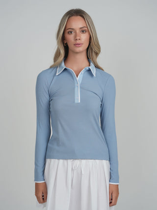 POINT PIPED POLO TEE