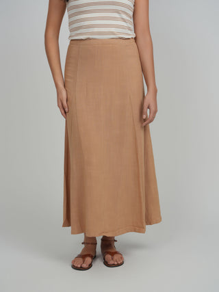 POINT GORED LINEN SKIRT