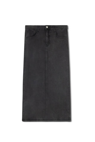 Hd Twill Detail Washed Maxi Skirt