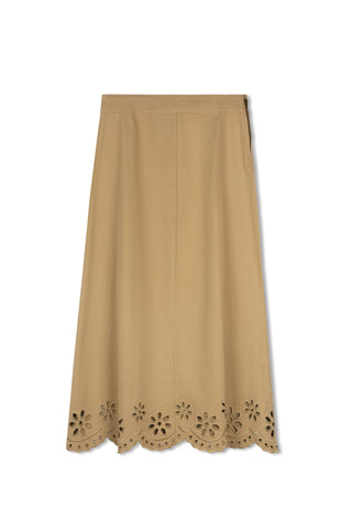 Hd Eyelet Embroidered Aline Skirt
