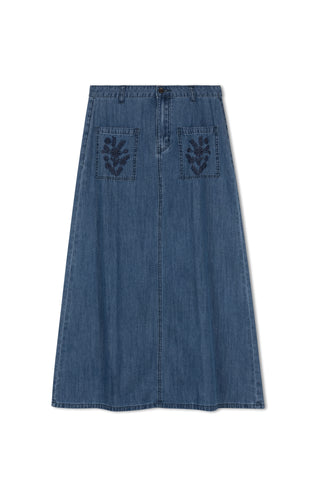 Hd Floral Embroidery Pocket Skirt