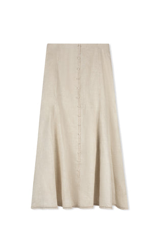 Cleo Crochet Trim Linen Skirt