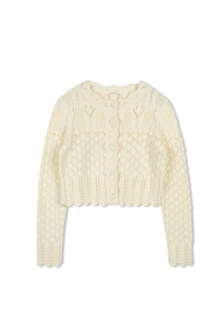Km Scallop Edge Deco Cardigan