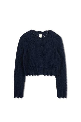 Km Scallop Edge Deco Cardigan