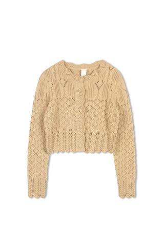 Km Scallop Edge Deco Cardigan