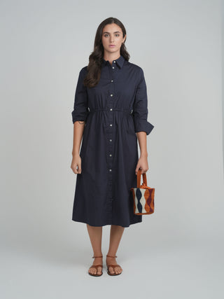POINT POPLIN TOGGLE DRESS
