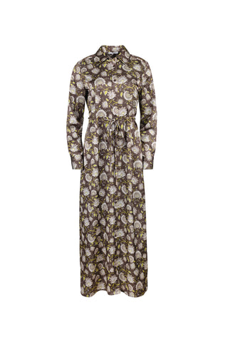 Ceremony silky belted shirt dress