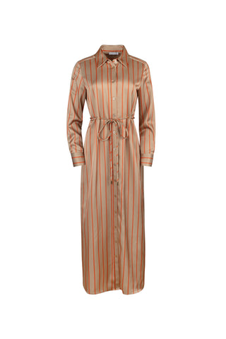 Ceremony silky belted shirt dress