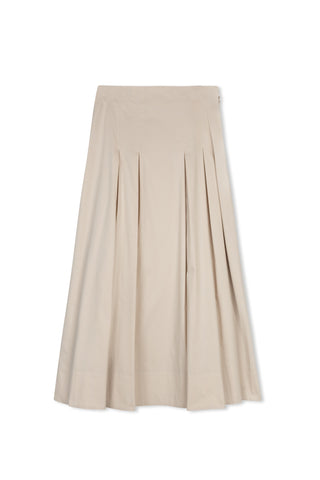 Ceremony Box Pleat Poplin Skirt