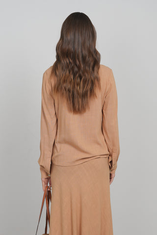 POINT LINEN BUTTON UP SHIRT