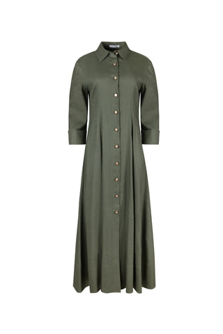 Ceremony Dart Waist Linen Dress