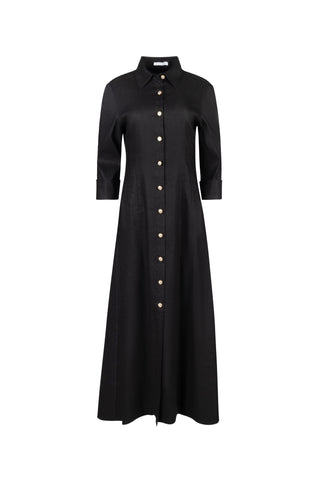 Ceremony Dart Waist Linen Dress