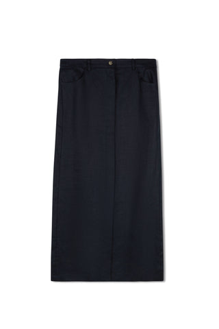 POINT LINEN COLUMN SKIRT