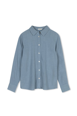 POINT LINEN BUTTON UP SHIRT