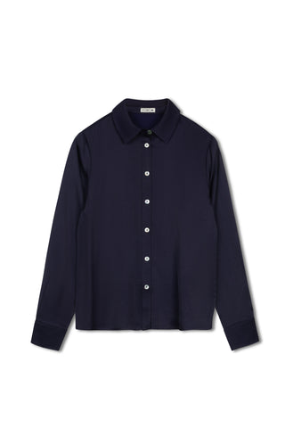 POINT SATIN BUTTON UP SHIRT