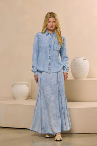 hd gored flowy maxi skirt