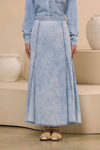 hd gored flowy maxi skirt