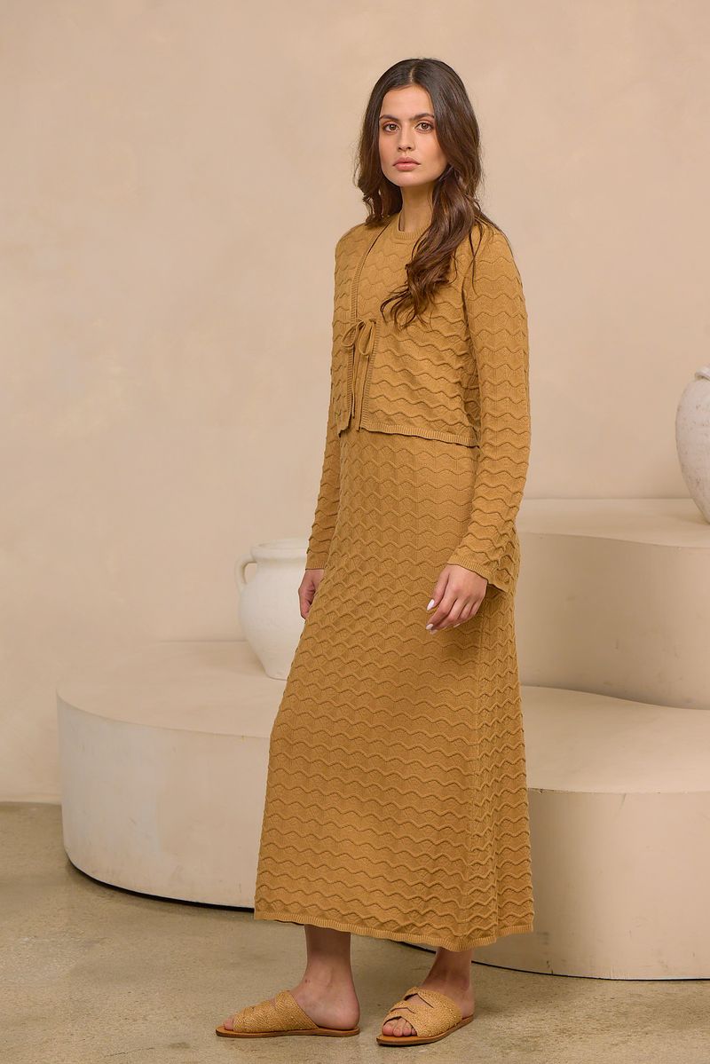 Cinnamon scallop aline dress
