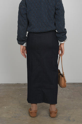 HD Paneled Aline Denim Skirt