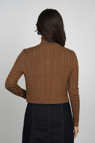 Cinnamon Chunky Braided Cable Cardi