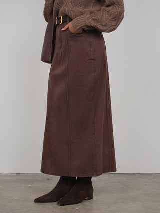 HD Paneled Aline Denim Skirt