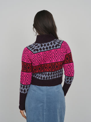 KM Multi Fairisle Stripe Turtleneck Sweater